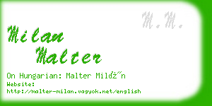 milan malter business card